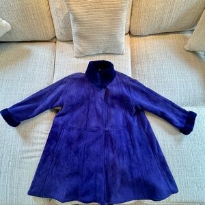Elegant Women's Blue and Purple Coat